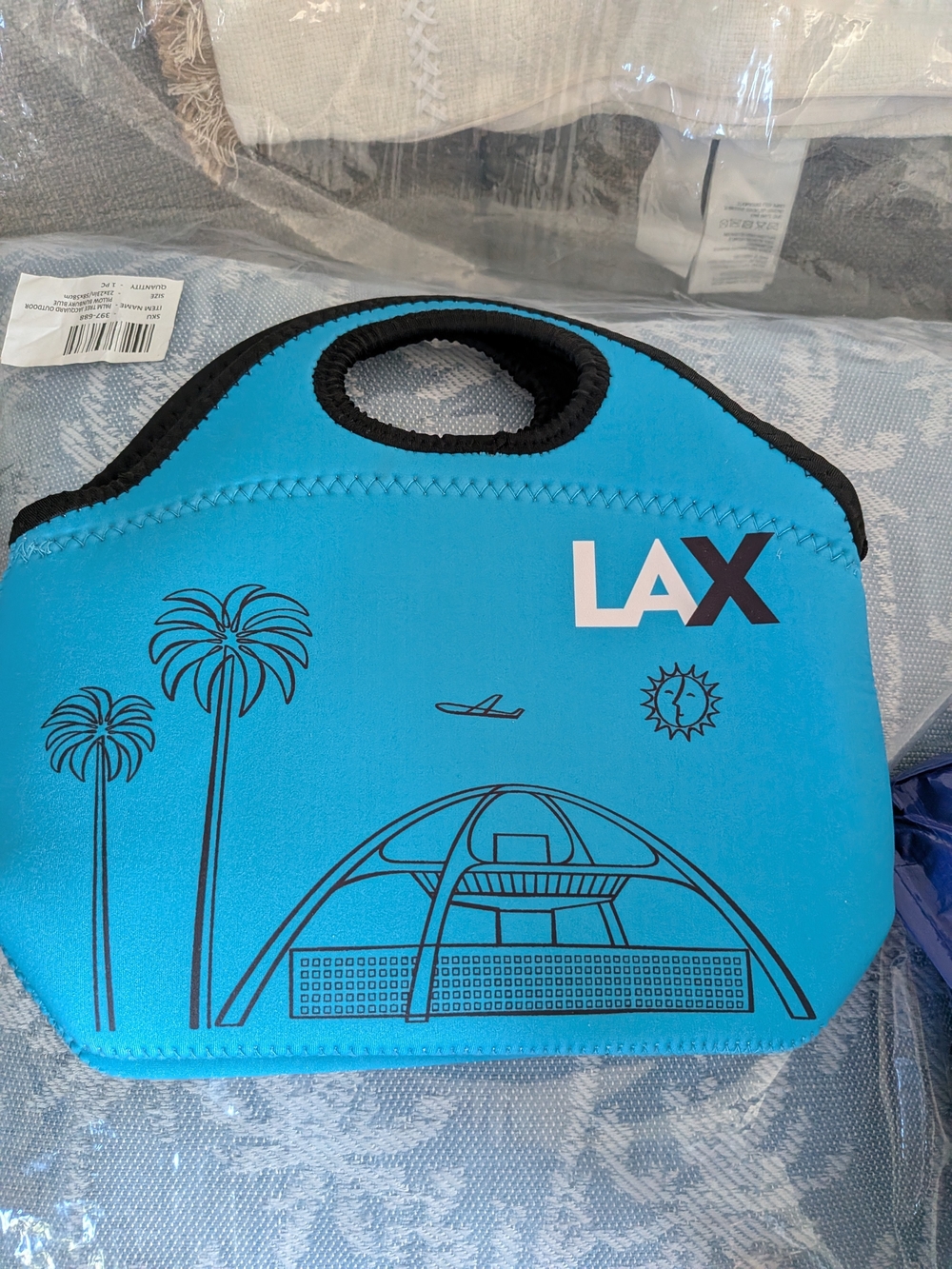 LAX Blue Neoprene Lunch Tote - Travel Graphic